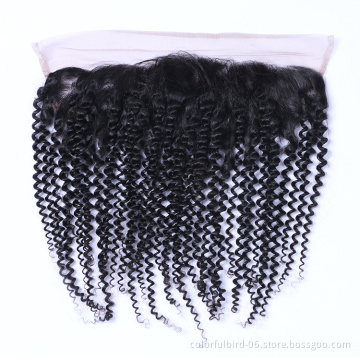 Free Sample 13*4 frontal lace brazilian remy hair extension Brazilian Afro Kinky Curly human hair 13*4 frontal Kinky Curly